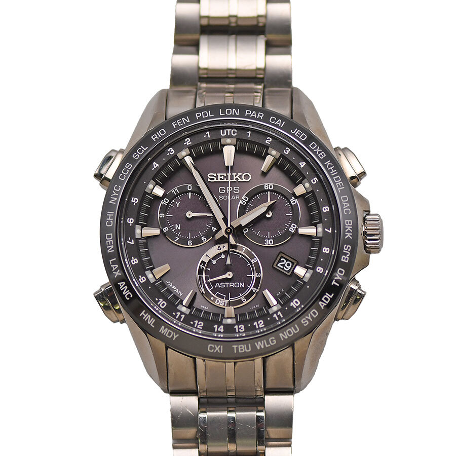 Seiko Astron 8X SBXB003 Chronograph Titanium GPS Solar Watch Black