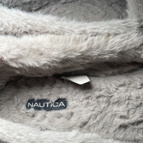 Nautica Women’s Slippers Rubber Soles Size 9 Gray Faux Suede Fuzzy Inner Shoes - Picture 5 of 9