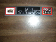 JUSTIFY (HORSE) TRIPLE CROWN NAMEPLATE FOR SIGNED PHOTO/MEMORABILIA DISPLAY