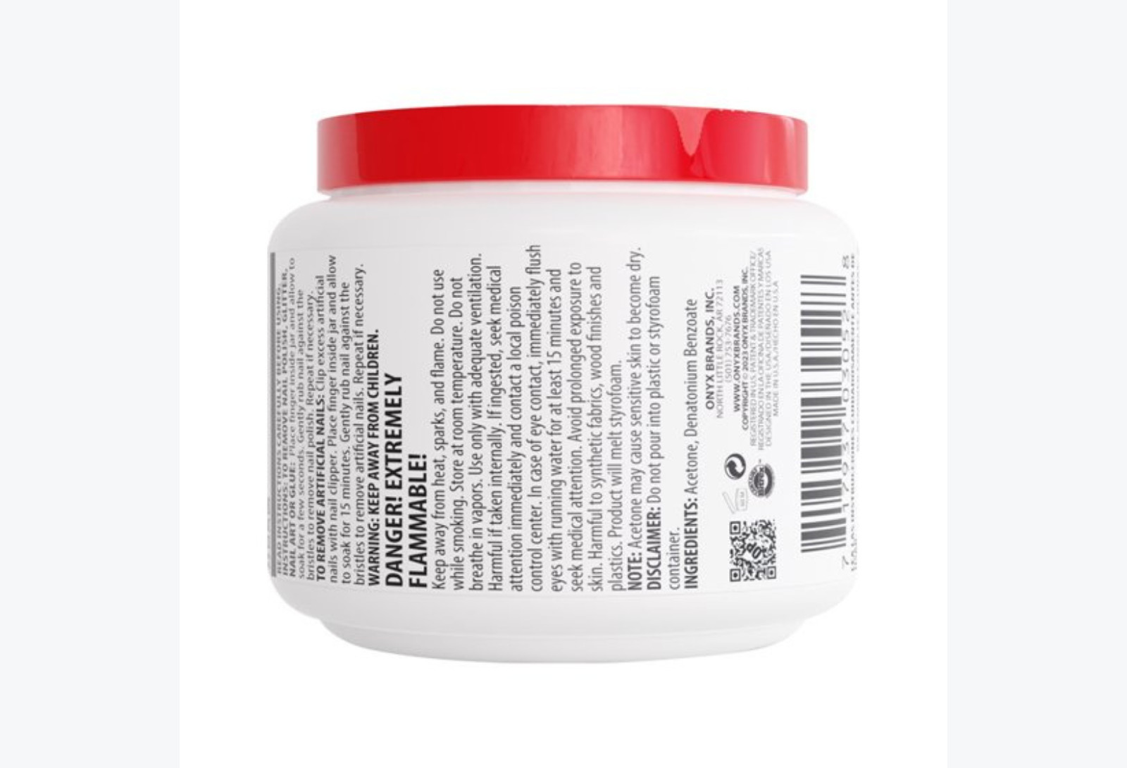 ONYX 100% Acetone Nail Polish Remover, 8 oz