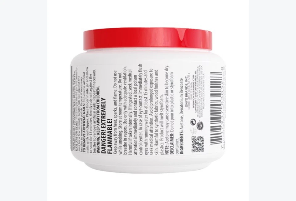 Removedor de esmalte de uñas ONYX 100 % acetona, 8 oz Foto 3 de 4