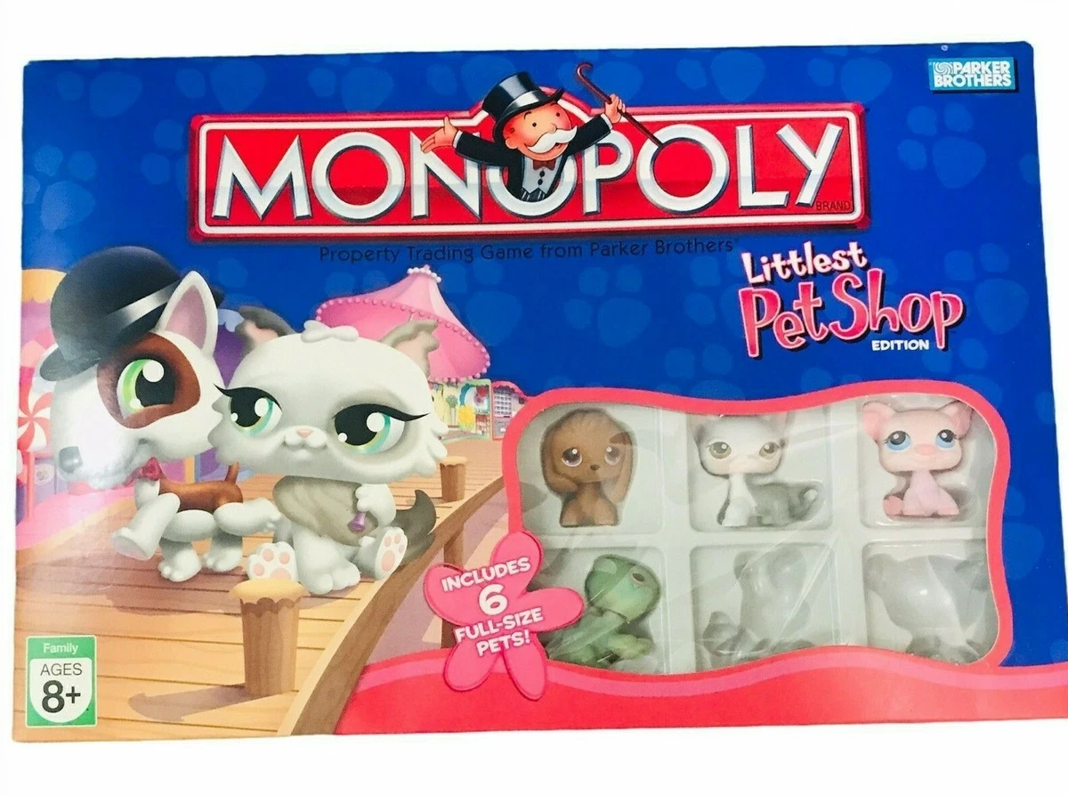 Littlest Pet Shop Monopoly Board Game 2008 Parker Brothers 4 Pets
