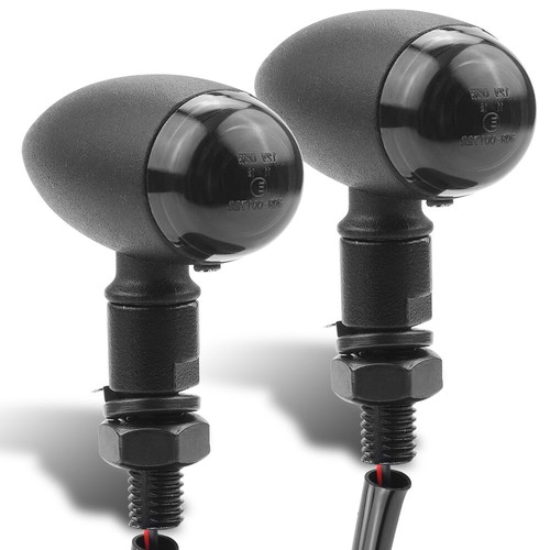 2X Motorcycle Turn Signal Light Indicator Black Bullet Amber For Bobber Chopper - Imagen 6 de 8