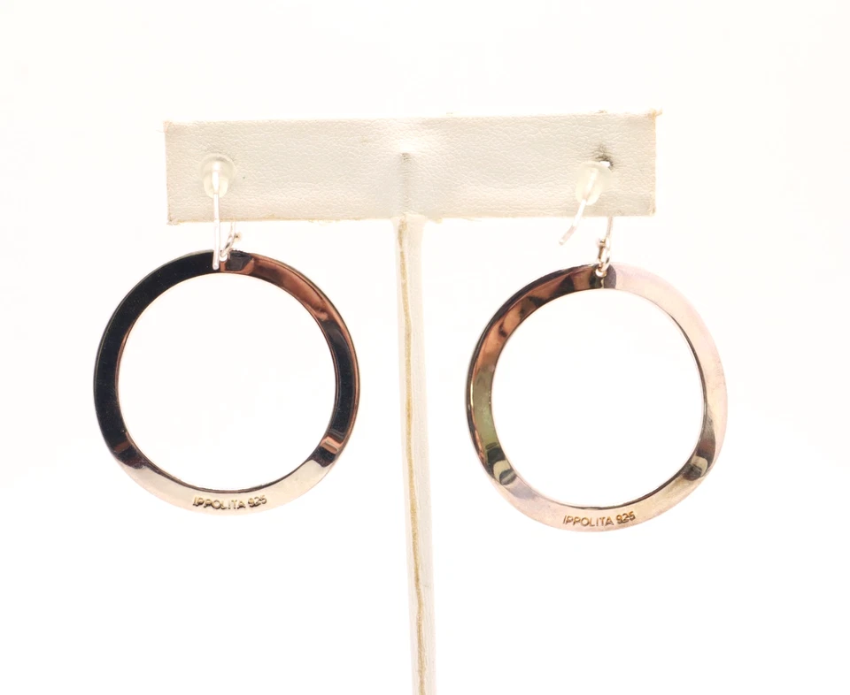 Ippolita Sterling Silver 925 Round Wavy Hoop 2 in Dangle Earrings  - Image 3 of 4