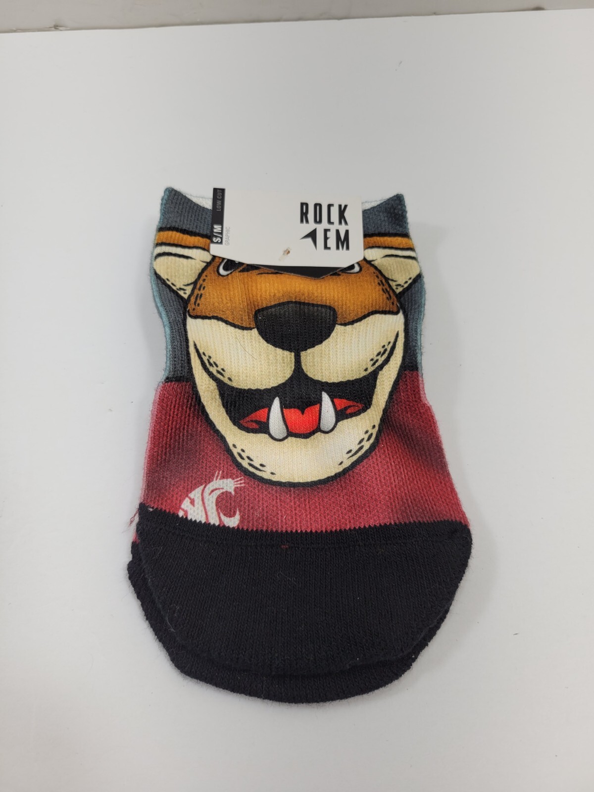 SAOLA Washington State Cougars calze basse lunghezza caviglia donna piccole grafica suola imbottita