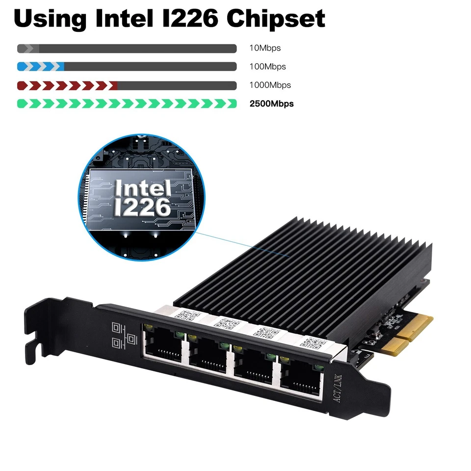 2.5GBase-T PCIe Network Card To RJ45 with Intel I226-V Chip Network Adapter NIC - Image 3 of 4