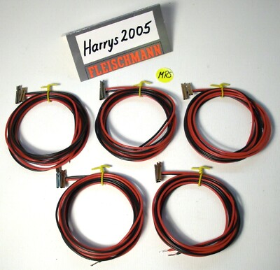 (MRS5) Fleischmann H0 Modellgleis - 5 Paar Stromeinspeisungen Rot-Schwarz - NEU