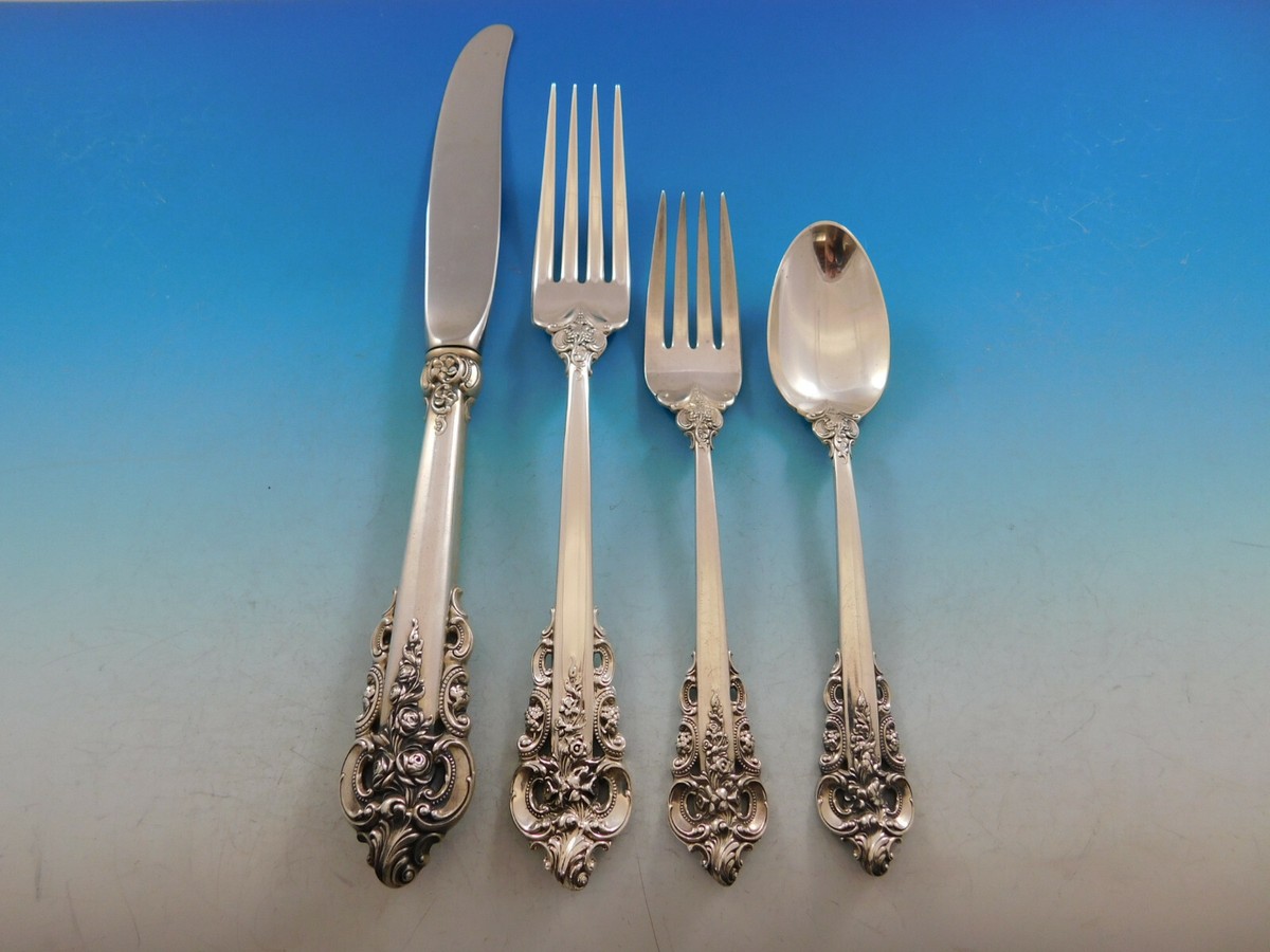 Grande Baroque by Wallace Sterling Silver Flatware Set 12 Service