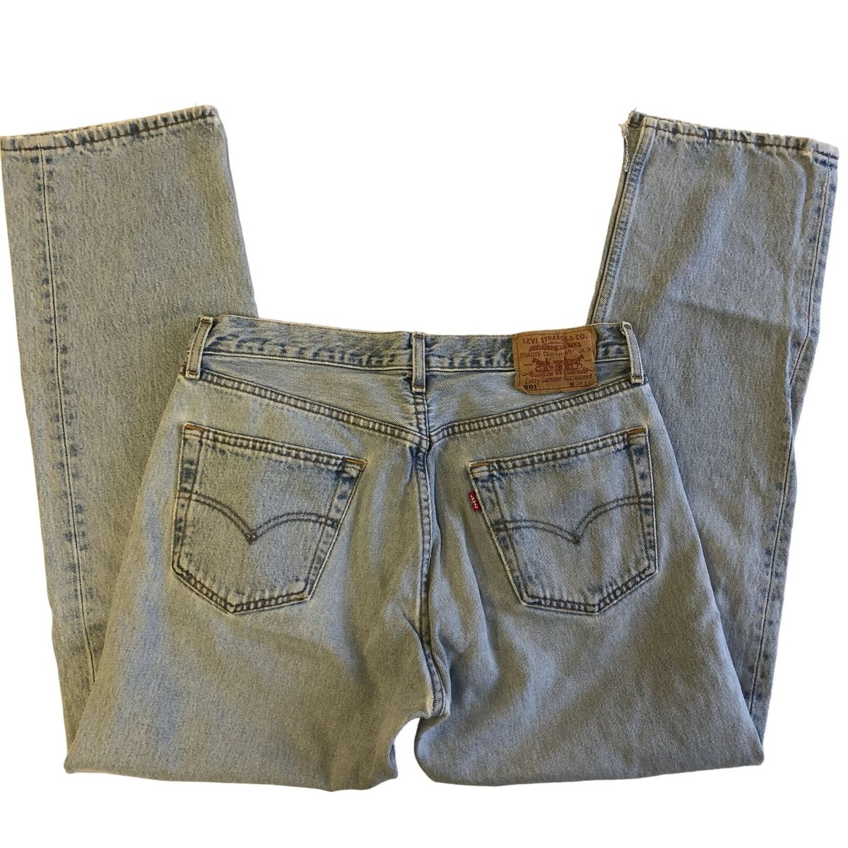Vtg 90's Levis 501 XX Distressed Denim BUTTON FLY Pants STONE WASH