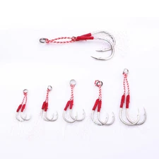 20pcs Double Assist Hooks Carbon Steel Jig Hook Big Game Saltwater Fishing Hook