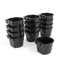 12-Pack - Black Cage Cup for Feed & Water for Poultry, Ducks, Birds, Hamsters