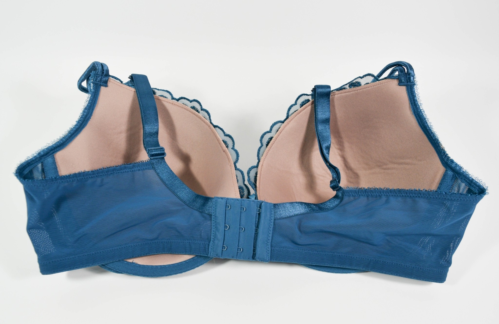 Cacique Teal Ribbon Gold Embroidered Lightly Lined Plunge Underwire Bra ...
