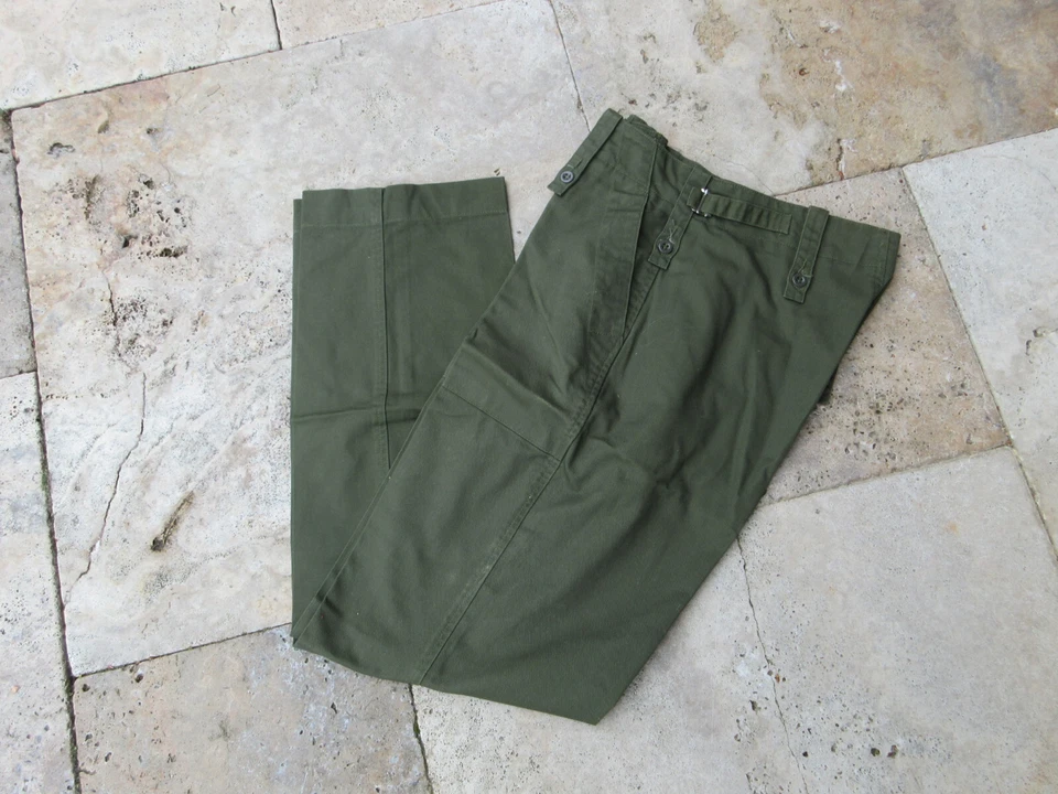 Vintage Ejercito Británico Pantalón Campo 80s 90s Original Ligero Verde - Imagen 1 de 4