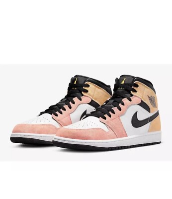 Nike Air Jordan 1 Mid SE Flight Club Weiß Orange Gelb Herren Uk 9,5 DX4332-800