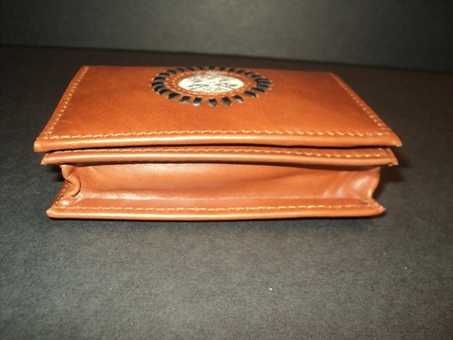 NUOVO Royal Crown custodia personalizzata in pelle crine di cavallo agganciato marrone 4" x 3" - Foto 5 di 7