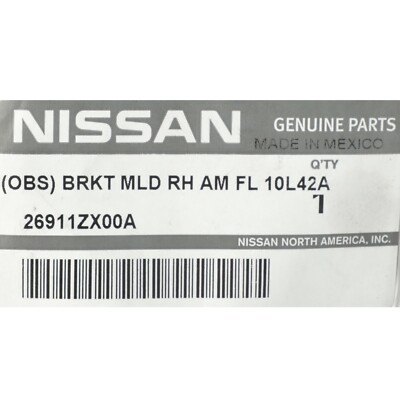 10-12 Nissan Altima Right Passenger Front Fog Lamp Bracket OEM NEW