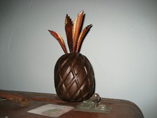 WOOD CARVED PINEAPPLE Traditional Symbol of Welcome Hospitality statue TIKI