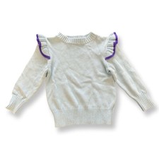 J. Crew, Crew Cuts NWT Blue Ruffled Shoulder Sweater Size 2 Toddler Spring Easte