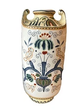 Antique Roy Nippon Royal Nishiki Hand Painted Muscle Vase Floral 12”