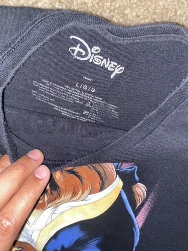 Disney VINTAGE BEAUTY and the BEAST Graphic Print T SHIRT size L/Large Rare - 第 2/2 張圖片