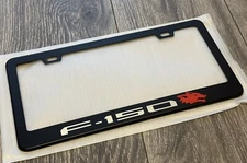 Reflective F-150 Coyote 5.0 License Plate Frame Black Metal Tag Cover