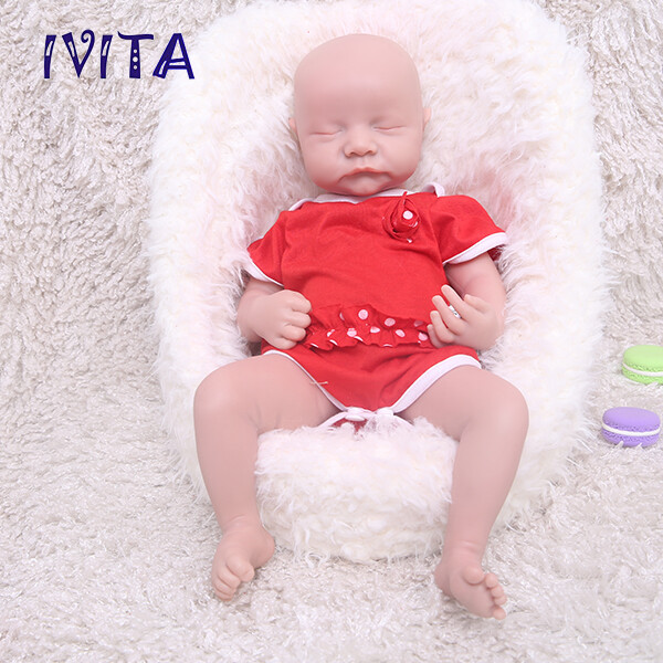 IVITA 17inch Sleeping Boy or Girl Reborn Baby Newborn Full Body Silicone Doll