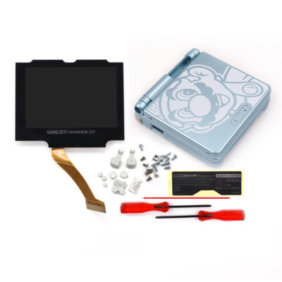 Desaturation V5 Drop In Pre-Laminated Retro Pixel IPS LCD Kit+Shell For GBA SP