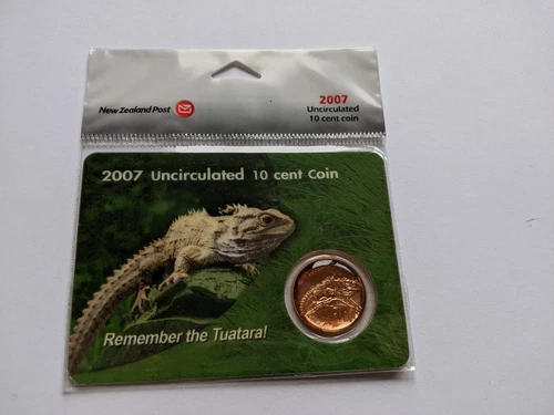 New Zealand Neuseeland 2007 10c Cent Münze Coin Remember the Tuatara