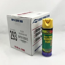CASE Of 12 Aervoe 293 YELLOW Water Based Marking Paint 12  -20Oz Cans  BRAND NEW