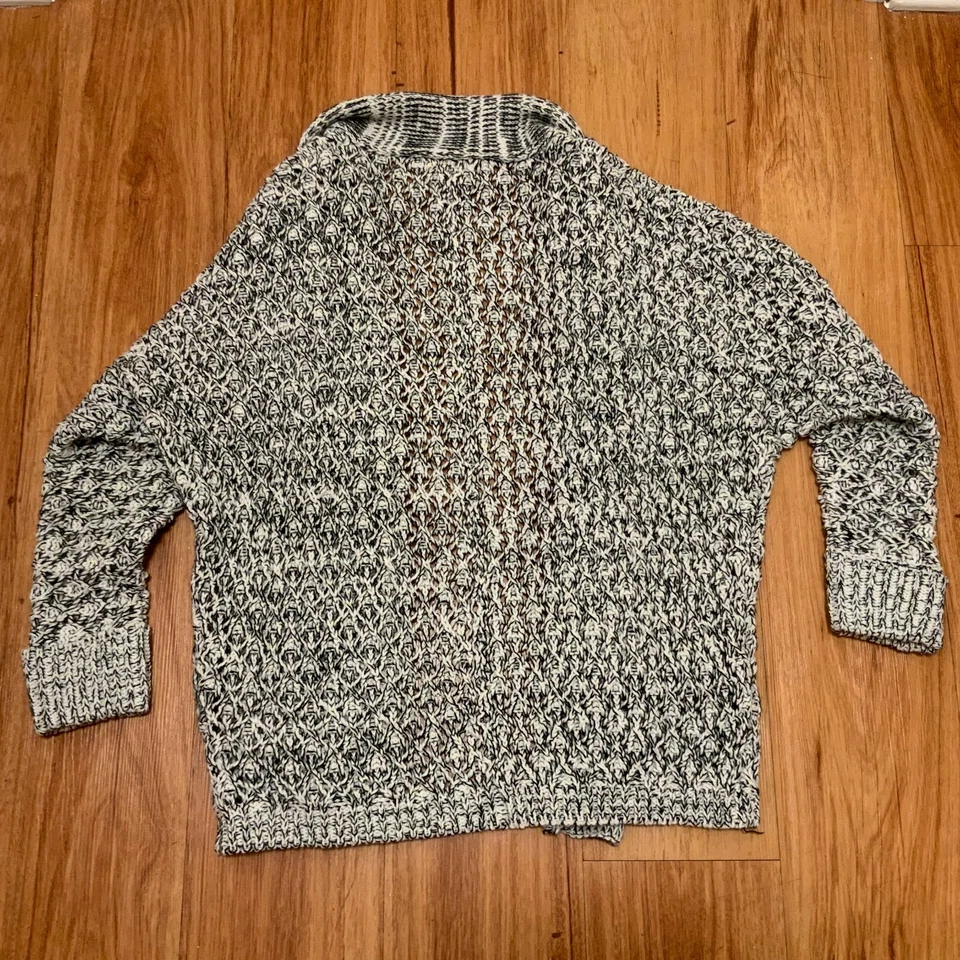 Cardigã Anthropologie Moth Feminino Suéter Chevron Mistura de Lã Assimétrico Médio - Imagem 3 de 3