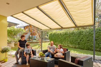 Gutta Seilspannmarkise 94,5 x 490 cm - Sonnenschutz für Terrassenüberdachung