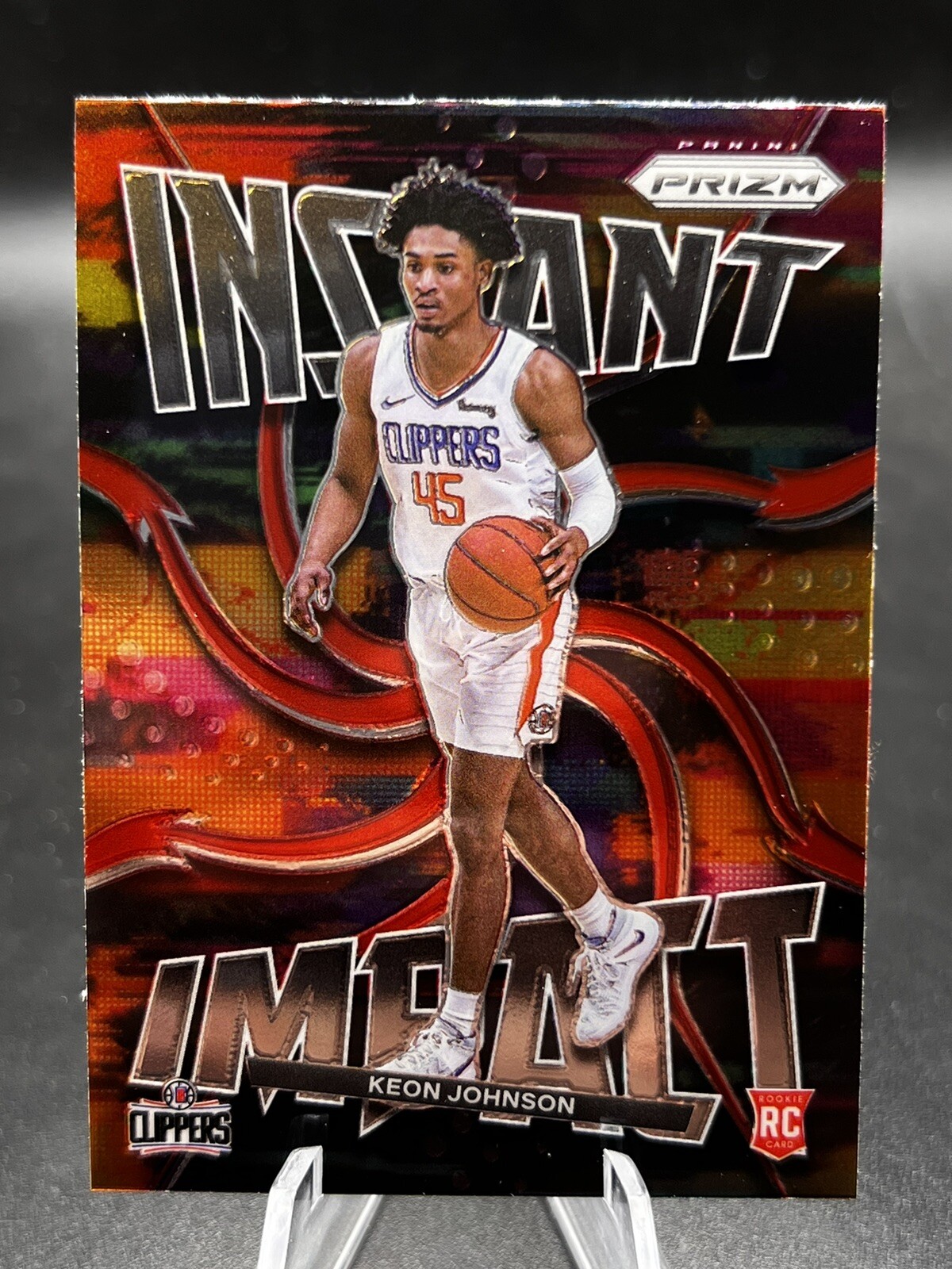 2021-22 Panini Prizm Keon Johnson Clippers Instant Impact Rookie Card #5