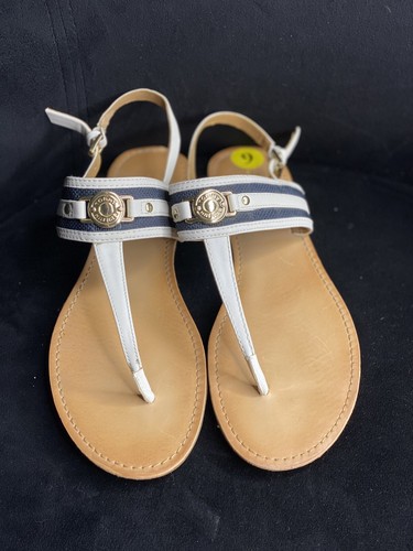 Tommy Hilfiger Women's White / Blue Sandal US 9 Adjustable Strap NEW - Picture 3 of 6