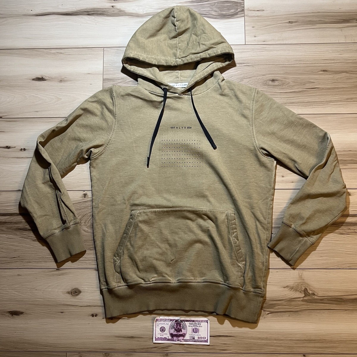 【ALYX】Neutrals Logo Hoodie 1017 ALYX 9SM Men's Tan Pullover Hoodie Size Large Designer