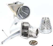 Vintage Table Top Manual Hand Food Processor Grinder Shred Veg Salad Cheese Cone