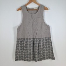 Cross talk club womens dress size L mini shift grey sleeveless round neck 035466