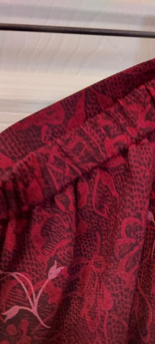 Emma James Liz Claiborne Skirt Set Burgundy Print Lined Long Slv Zip Elastic - Picture 9 of 9