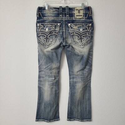Rock Revival Flynn Slim Boot Denim Jeans Size 32x30 Blue | eBay