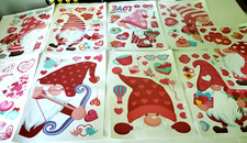 Window Clings Gnomes Hearts Love Valentines Day 9 Colorful Sheets