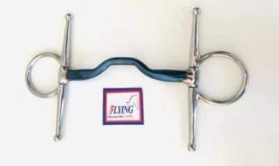 FLYING HORSE Volle Wange getragen blau süßes Eisen Pferdeschips Trense (kostenlose P & P, UK Lager)
