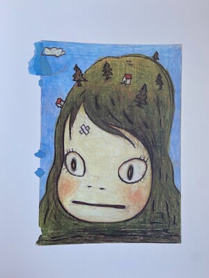 Yoshitomo Nara Print Yokohama Triennale Exhibit Authentic (2005) 14.75  X 11.75 