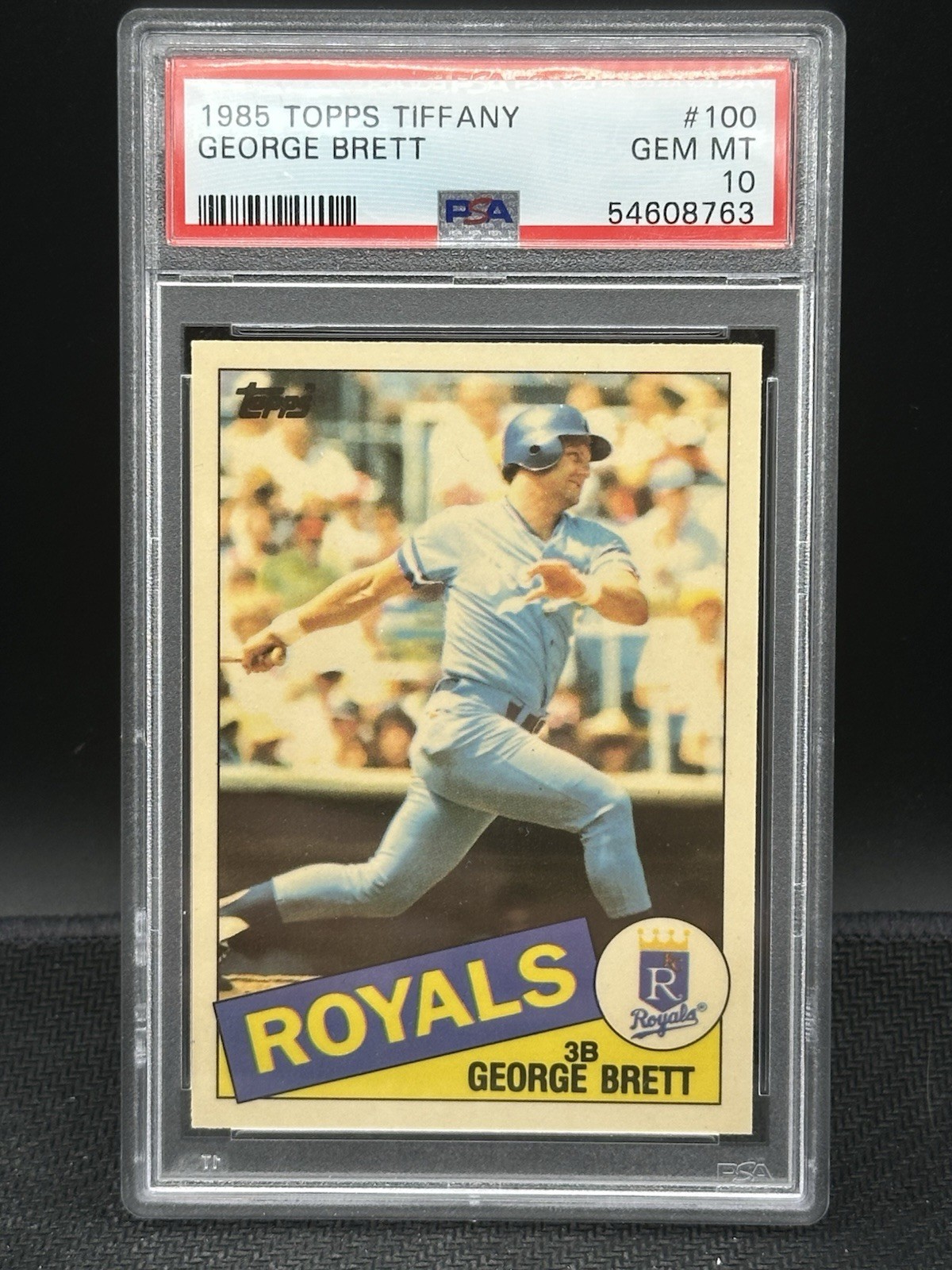 1985 Topps Tiffany George Brett PSA 10 POP 62 #100 Kansas City Royals HOF