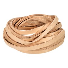 5.5 Yard 8mm Flat Leather Cord Leather Lacing Strips for DIY Crafts Light Brown