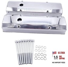 1 Set Shlpdfm Valve Covers Fabricated Silver Polished Aluminum Tall Valve 1 Set Shlpdfm Valve Covers Fabricated Silver Polished Aluminum Tall Valve