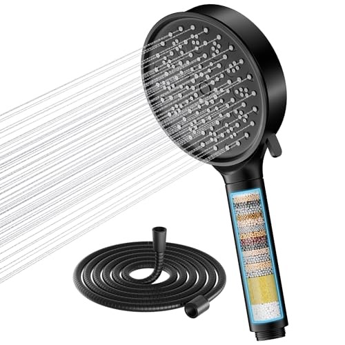 Cobbe Hard Water Filter Shower Head and Hose with 20  Assorted colors 