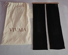 Vivaia Black Knit Leg Warmers Comfy, Straight or Slouchy, Eco-Friendly Co. NEW