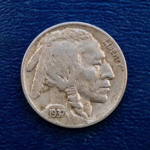 1937 Buffalo Nickel, XF Condition, Full Horn, Indian Five Cents D256