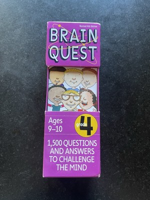 BRAIN QUEST cards. Grade 4 - Age 9-10, Questions & Answers. Educational  game. 