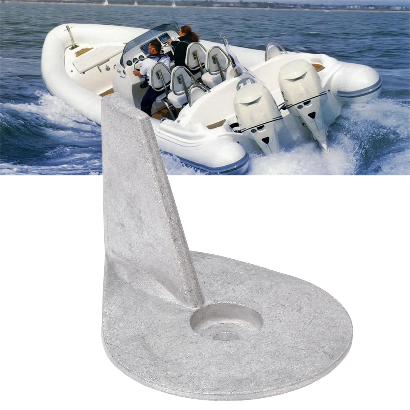1. Boat Motor Trim Tab Anode Aluminum Alloy 822157T2 Replacement For Mariner 25‑