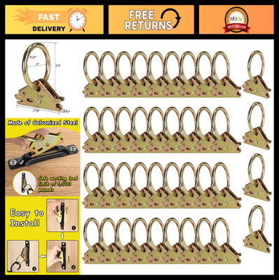 40pcs Steel E-Track O Ring Tie-Down Anchors for Trailers & Trucks, 1500lb Load L